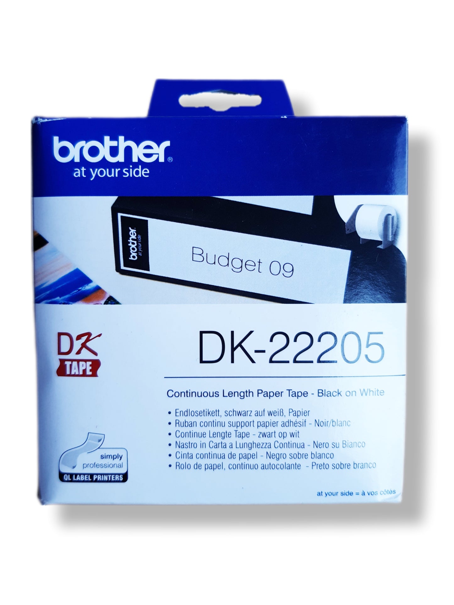 Brother Endlos-Etiketten DK-22205 - 62 mm x 30,48 m weiß - Rolle